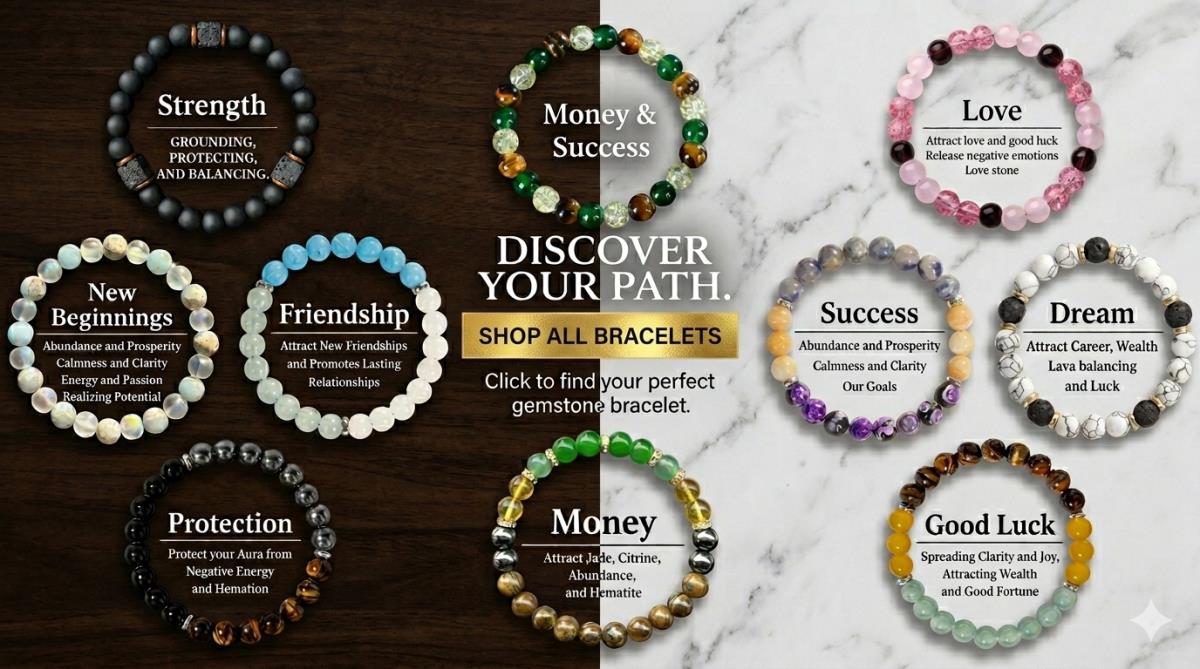 Curated Gemstone Bracelets For Your Path