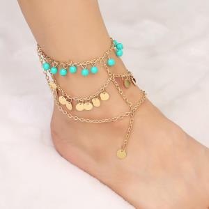 Crystal Pearl Tassel Dangle Anklet