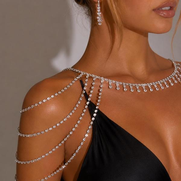 Rhinestone Tassel Shawl Shoulder Chain
