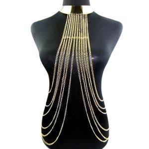 Gold Hollowed Crossbody Body Chain