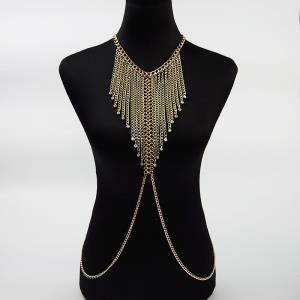 Twist Rhinestone Necklace Chest Bra Chain