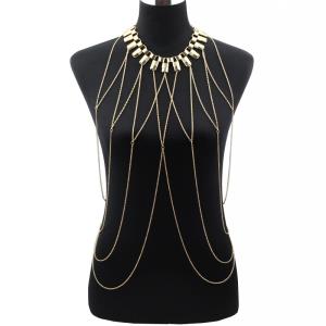 Multi Tassel Pearl Bikini Shoulder Body Chain
