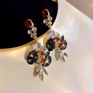 Retro Vintage Double Circle White Pearl Dangle Earrings