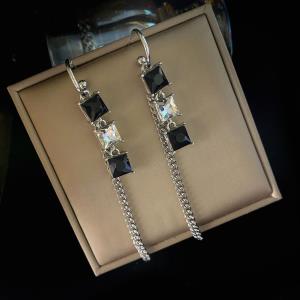 Silver Shining Multi Stars Tassel Dangle Earrings