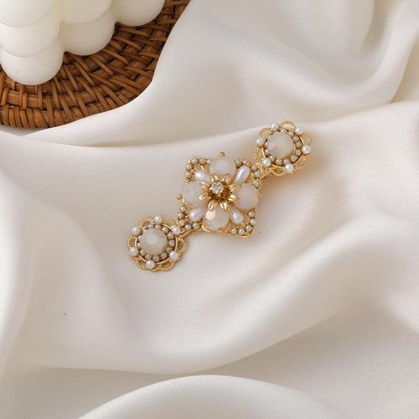 Elegant Rhinestone Pearl Flower Hair Pins