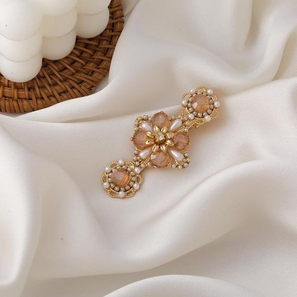 Elegant Rhinestone Pearl Flower Hair Pins