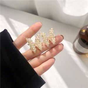 Sterling Silver Ceramic Pearl Flower Studs Set