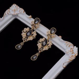 White Pearl Circle Ring Dangle Earrings