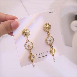 Oval Tassel Long Drop Dangle Earrings