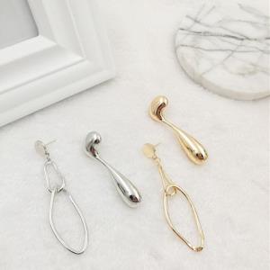 18K Platinum Plated Zircon Silver Rectangle Dangle Earrings