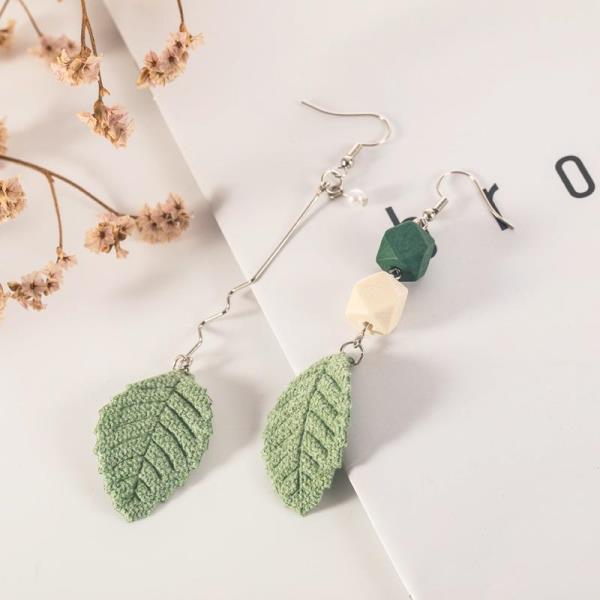 Fairy Green Leaf Flower Dangle Earrings
