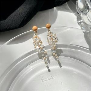 Punk Chain Clip Pendant Piercing Tassel Cross Hoop Earring