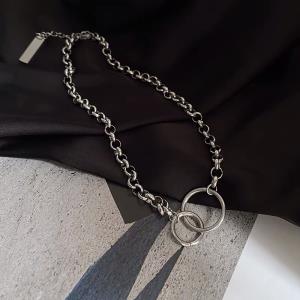 Metal Belt Buckle Clavicle Necklace