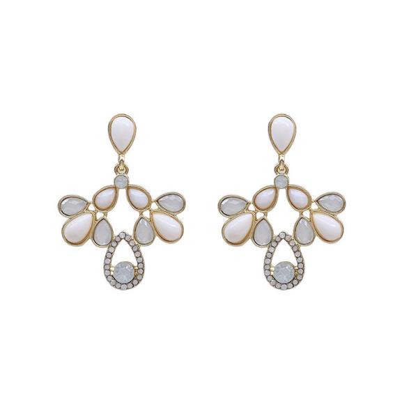 Retro Enamel Crystal Waterdrop Dangle Earrings