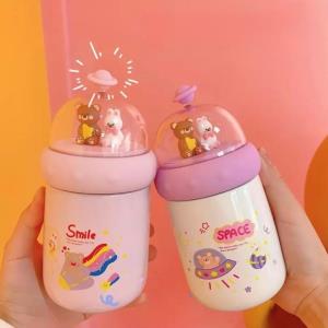 Cute Cartoon Bear Stainless Steel Vacuum Bottle