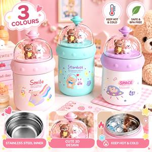 Cute Cartoon Bear Stainless Steel Vacuum Bottle
