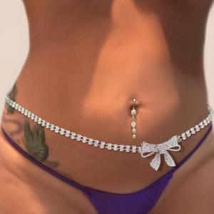 White Pearl Necklace Shoulder Body Chain