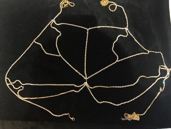 Rhinestone Chest Crossbody Body Chain