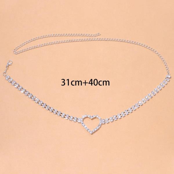 Single Heart Rhinestone Thigh Chain