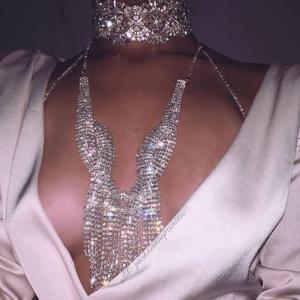 Black Metal Chain Crystal Thigh Leg Chain