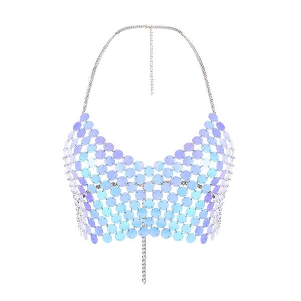 Multicolour Laser Circle Tag Chest Apron Chain