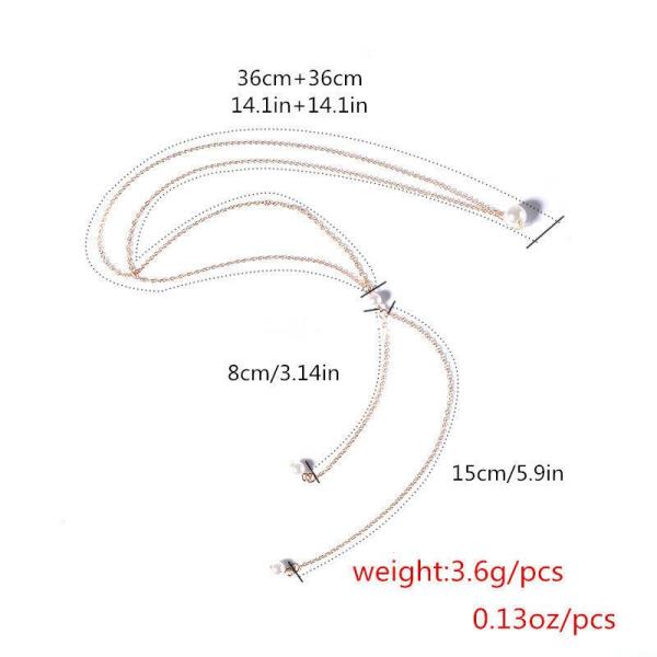 Gothic Pearl Necklace Body Back Chain
