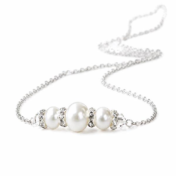 Gothic Pearl Necklace Back Body Chain