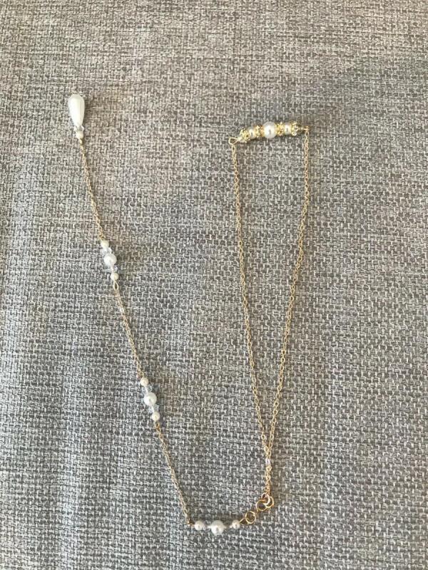 Gothic Pearl Necklace Back Body Chain