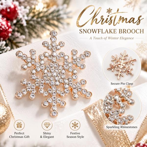 Shimmering Gold Snowflake Brooch