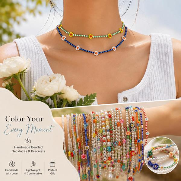 Fashion Handmade Braid Daisy Flower Beads Choker