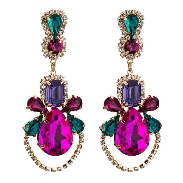 Waterdrop Multicolour Oval Acrylic Dangle Earrings