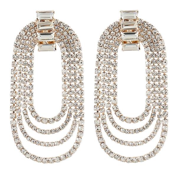 Oval Tassel Long Drop Dangle Earrings