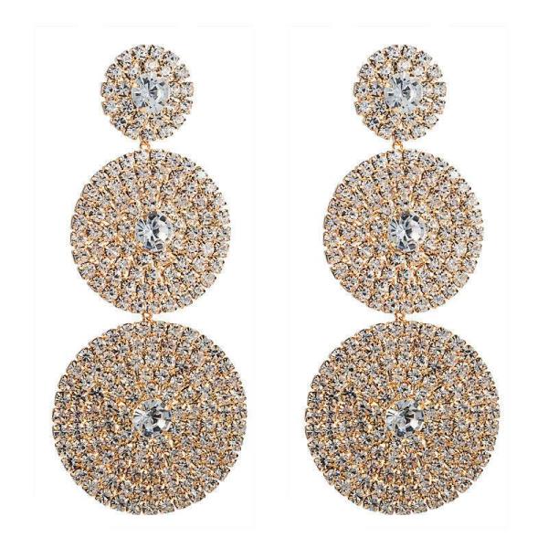 Geometric Multi Circle Tassel Earrings