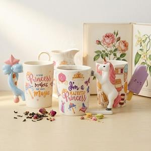 Cartoon Magic Wand Unicorn Ceramic Cup