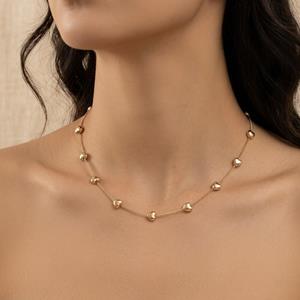 Gold Metal Multi Love Heart Necklace