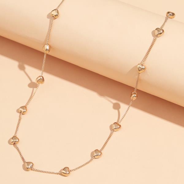 Gold Metal Multi Love Heart Necklace