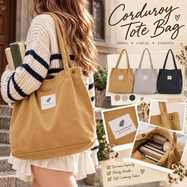 Vintage Winter Warm Durable Corduroy Tote