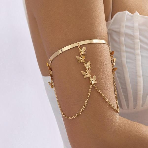 Retro Bohemian Leaf Beach Tassel Armlet