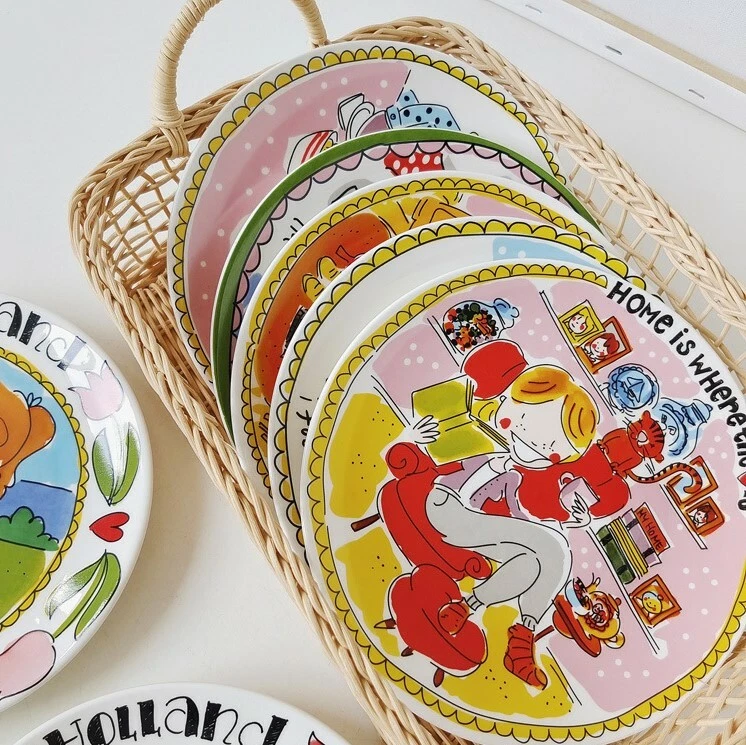 8  set Netherlands Girl Comics Ceramic Plate