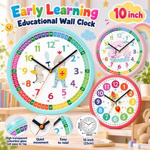 10 Inch Early Childhood Learning Round Wall Clock