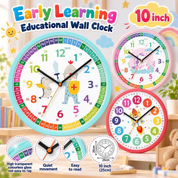 10 Inch Early Childhood Learning Round Wall Clock