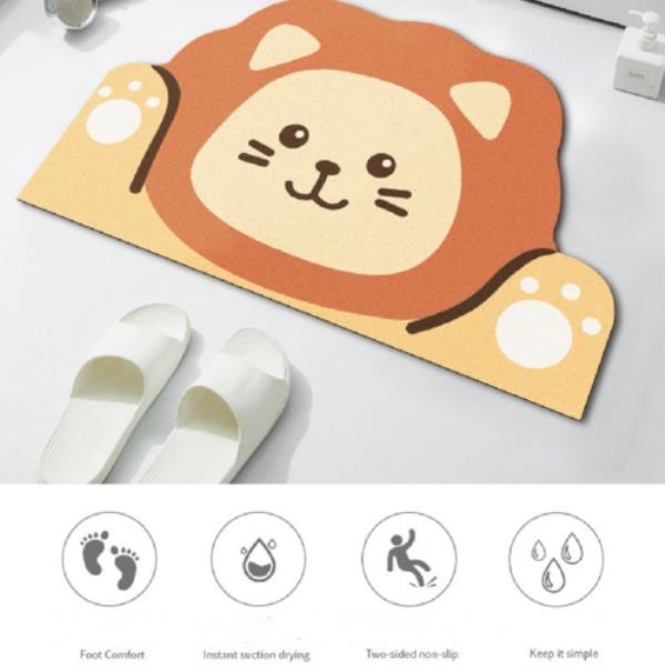 Cartoon Animal Soft Diatom Mud Non Slip Bathroom Mat