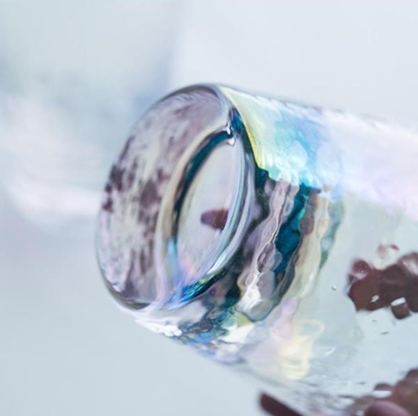 2 Rainbow Crown Glass Cups