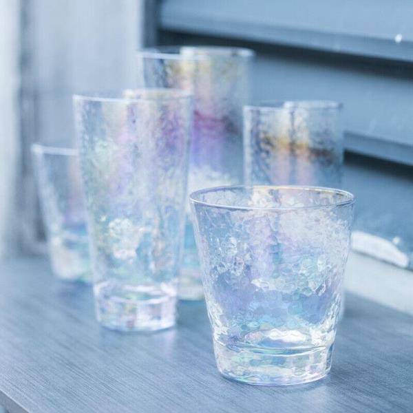 2 Rainbow Crown Glass Cups