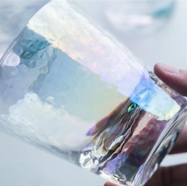 2 Rainbow Crown Glass Cups