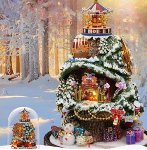 DIY Magic Forest LED Handcraft Music Miniature Dollhouse