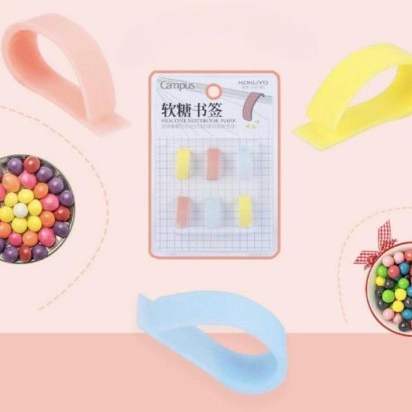 6 Pcs Kokuyo Silicone Soft Bookmarks