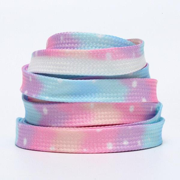 1 Pair 100 CM Tie Dye Rainbow Colour Shoe Laces