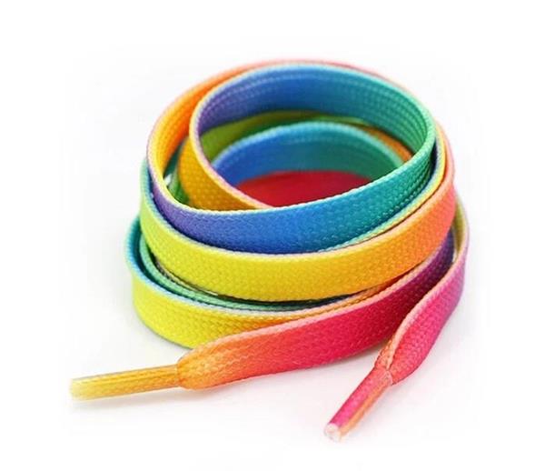 1 Pair 120 CM Tie Dye Rainbow Colour Shoe Laces