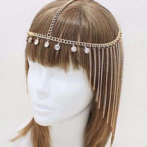 White Faux Pearl Tassel Elastic Head Chain